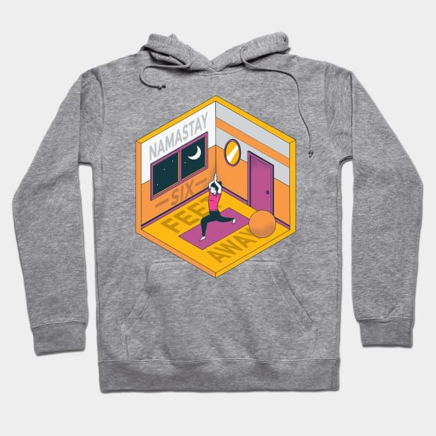 Yoga "Namastay Six Feet Away" Quarantine Hoodie by HiFi Tees